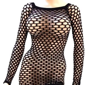 Fishnet Top Goth Fetish  Rave Club Dress